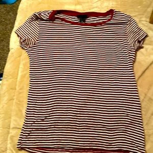 Red, Black and White Striped Rue21 Tee, size M